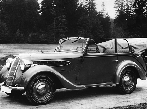 4-sitziges Cabriolet, 2 Ltr., Sechs-Zylinder, 45 PS, Sonderausführung mit großem Kofferraum. 1936-37.